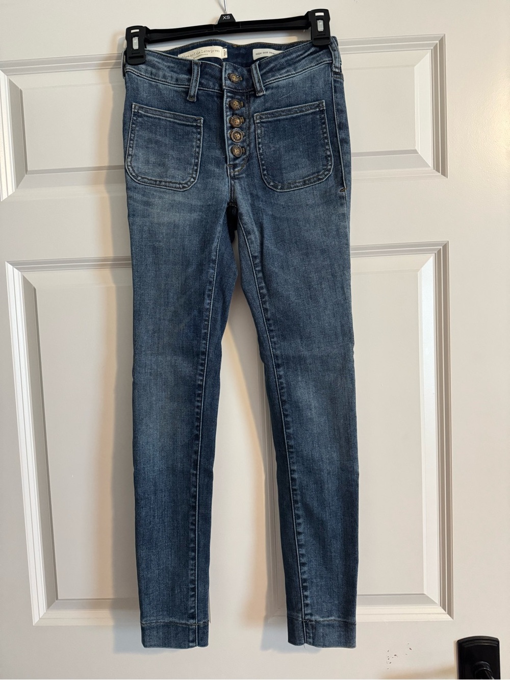 Women’s Button-Fly Skinny Jeans - Blue